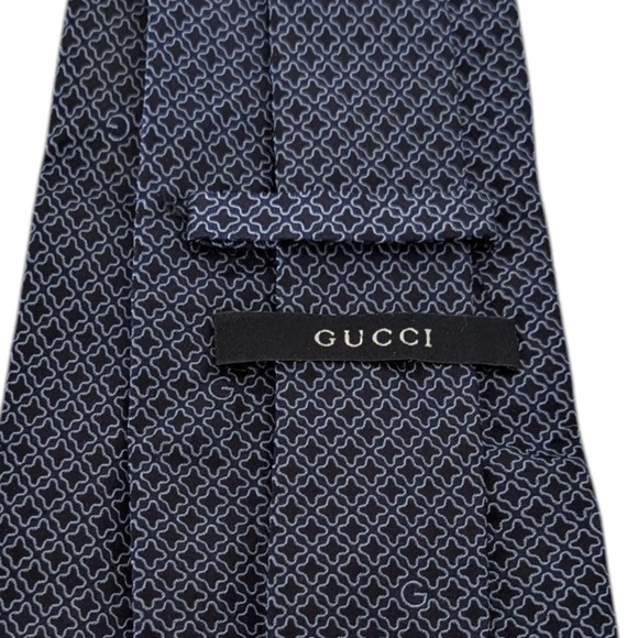 Gucci Men's Navy Geometric Silk Tie ...58 x 3.78 - Picture 1 of 7